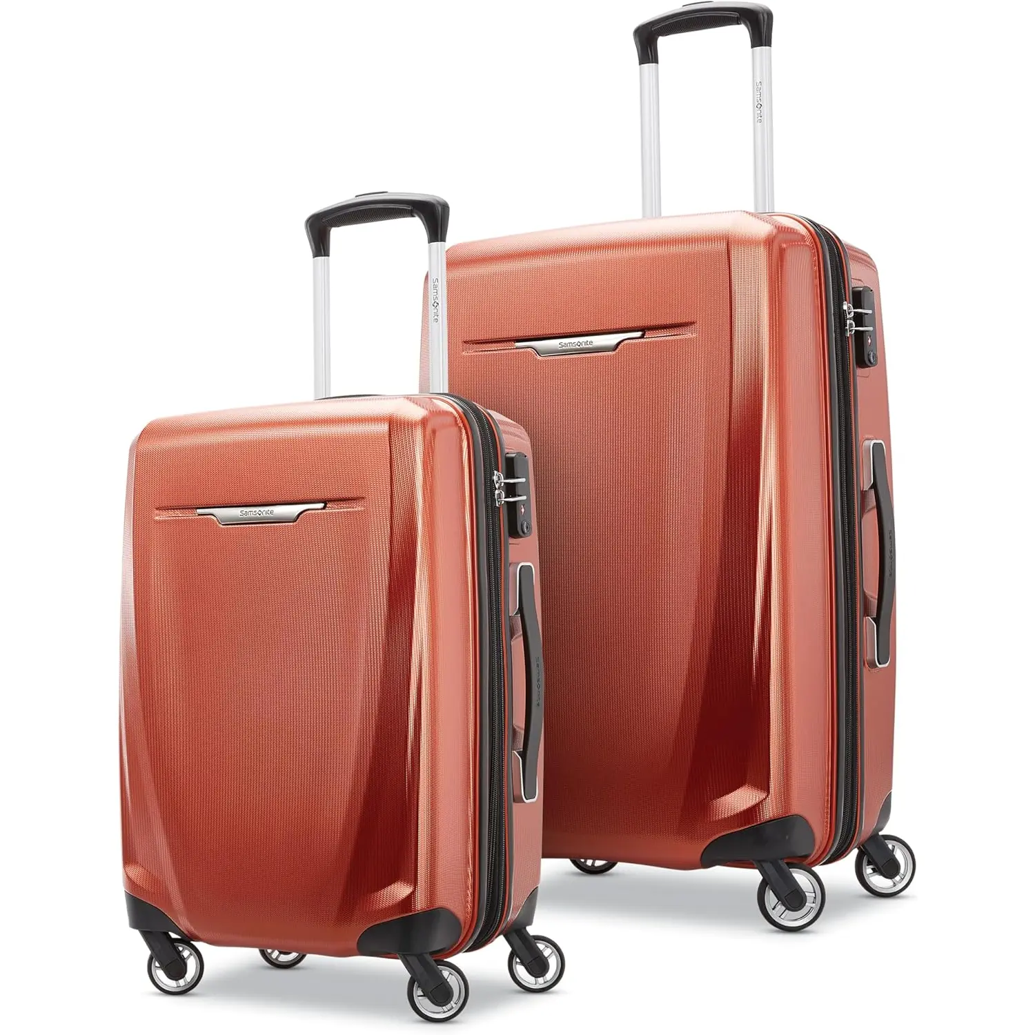 Samsonite Winfield 3 DLX Hardside Expandable Luggage with Spinners, Burnt Orange, 2PC Set (COMED) - 1